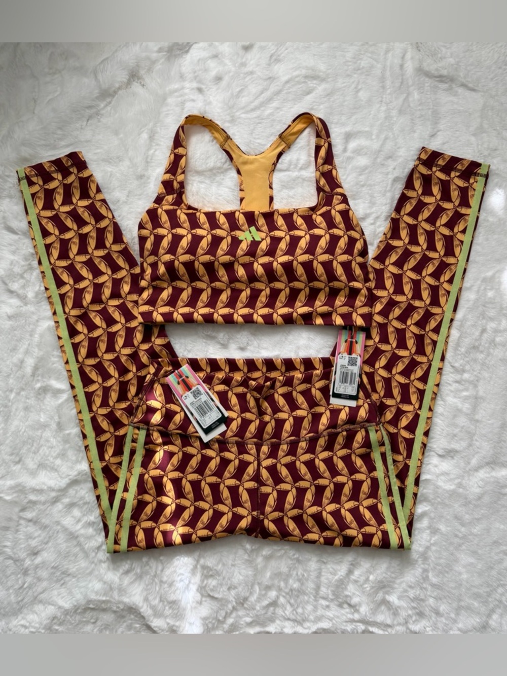 NWT Adidas x Farm Rio Medium-Support Bra & Matching 7/8 Tights, L